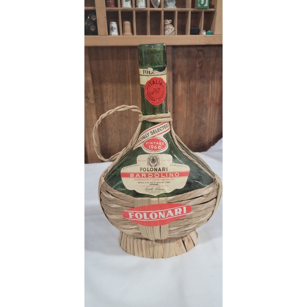 Vintage 1968 Folonari Empty Wine Bottle